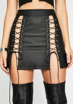 Poster Grl Bottoms Been That Bish Lace-Up Skirt