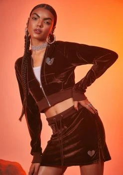 Poster Grl Jumpsuits & Rompers Cocoa Kissed A Girl Velour Skirt Set