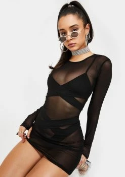 Poster Grl Fishnet Envy Me Sheer Lingerie Set