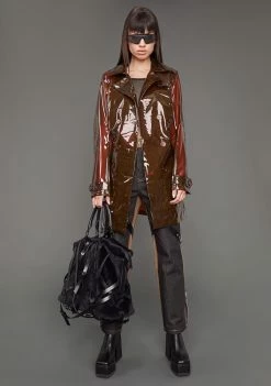 Poster Grl Slick At Night Translucent Trench Coat