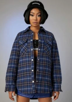 Poster Grl Ur Boyfriend's Flannel Shacket Tops