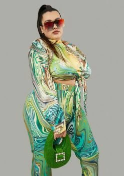 Poster Grl Plus Hypnotic Habits Long Sleeve Crop Shirt Tops