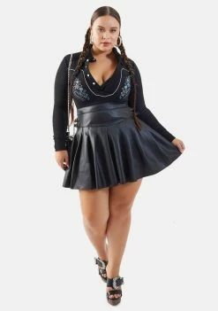 Poster Grl Trendy Trailblazer Vegan Leather Pleated Mini Skirt