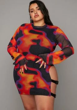 Poster Grl She's Heatin' Up Mesh Dress