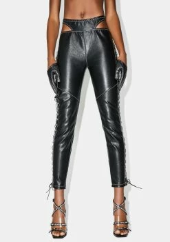 Poster Grl Don't Test Me Lace Up Pants Bottoms