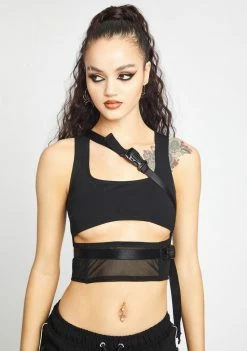 Poster Grl On The Rise Buckle Corset Tank Tops