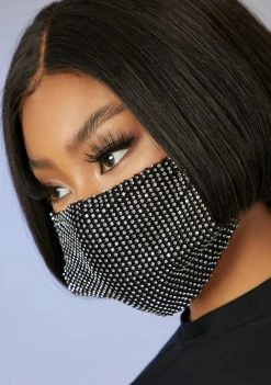 Poster Grl Face Masks Respect The Drip Rhinestone Face Mask