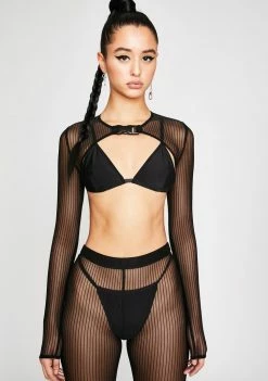 Poster Grl Tops Bad Manners Sheer Shrug