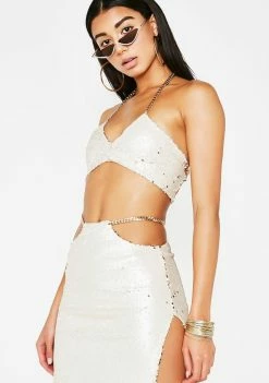 Poster Grl Tops Gold Standard Sequin Bra