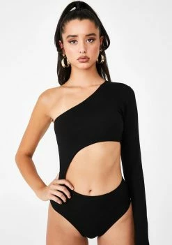 Poster Grl Tops Rough Edge Cut Out Bodysuit