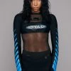 Poster Grl Long Sleeve Crop Top Safe With Someone Mesh Top