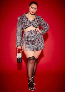Poster Grl Plus Honey Been Mean Tweed Mini Skirt Bottoms