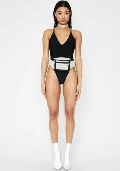 Poster Grl Money Bags Rhinestone One Piece Swim