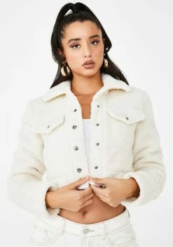 Poster Grl Blanc I'm That Bish Sherpa Set Outerwear