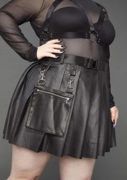 Poster Grl Plus Ready For Action Pleated Skirt