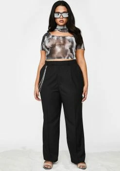 Poster Grl Bottoms Too Suited For Werk Pinstripe Trousers