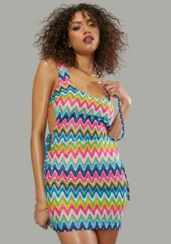 Poster Grl Dresses Wavy Thoughts Stitch Knit Mini Dress