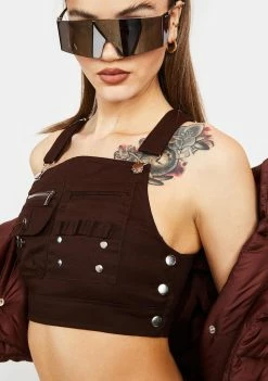 Poster Grl Tops Cocoa Playing The Field Utility Overall Top