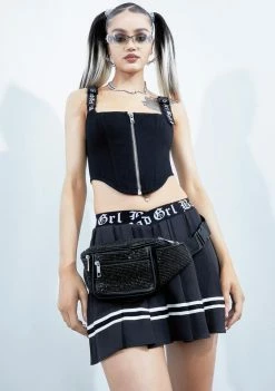 Poster Grl Bags & Wallets Caviar Gimme The Loot Rhinestone Fanny Pack