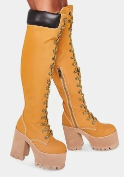 Poster Grl Step It Out Platform Work Boots Boots & Booties
