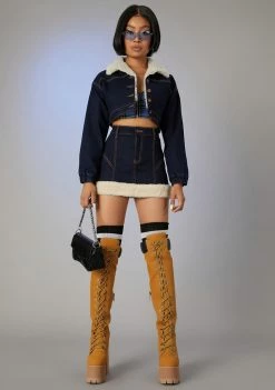 Poster Grl Attention Seeker Denim Mini Skirt Bottoms