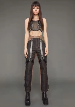 Poster Grl Match My Energy Two-Tone Harness Jeans
