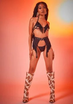 Poster Grl Rough Rider Fringe Lingerie Set