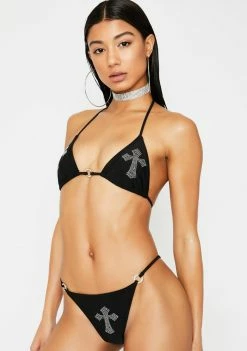 Poster Grl Swim Risque Reign Rhinestone Bikini Set