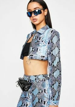 Poster Grl Bossy Bloodline Snakeskin Jacket Outerwear