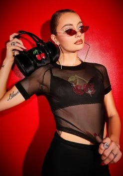 Poster Grl With The Pits Embroidered Satin Crossbody Bag Bags & Wallets