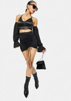 Poster Grl Keep Shaking Satin Crop Top Tops