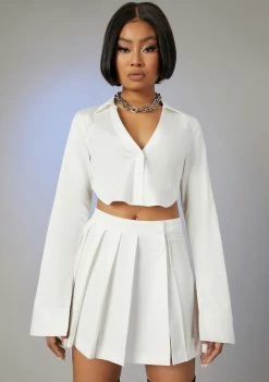 Poster Grl Catching International Flights Pleated Skirt Bottoms