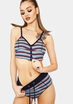 Poster Grl Raise The Bar Striped Lingerie Set