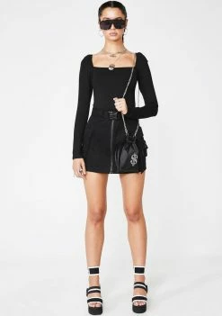 Poster Grl Check Ya DM'z Knit Bodysuit Tops