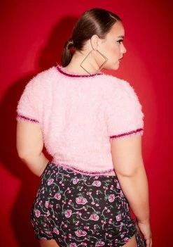 Poster Grl Tops Real Baddest Berry Sweater Baby Tee