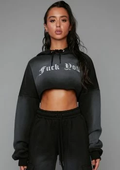 Poster Grl Attitude Adjustment Crop Hoodie Tops