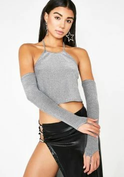 Poster Grl Silver Stunner Lurex Gloves