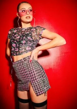 Poster Grl Tops Choose Ur Cherry Ruched Baby Tee