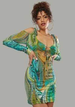 Poster Grl Dresses Hypnotic Habits Tie Front Bodycon Dress