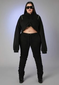 Poster Grl Tops Always Switching Lanes Crop Hoodie