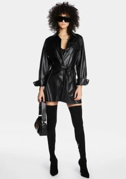 Poster Grl Shirt Dress No Permission Needed Vegan Leather Dress