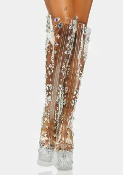 Poster Grl Snowflake Princess Clear Platform Boots Platforms