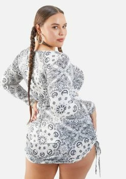 Poster Grl Plus Salty After Sundown Wrap Crop Top Tops