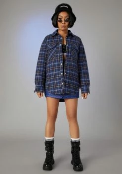 Poster Grl Ur Boyfriend's Flannel Shacket Tops