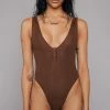 Poster Grl Knit Bodysuit She Caught Me Ribbed Bodysuit