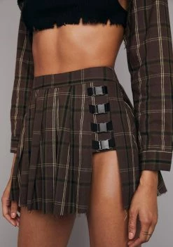 Poster Grl Olive School Sweetheart Pleated Skirt