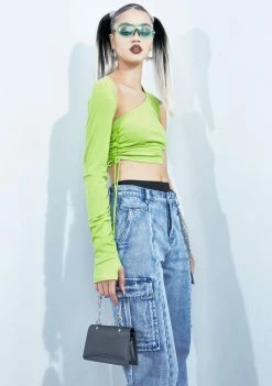 Poster Grl Tops Atomic Don't Stop The Music One Shoulder Top