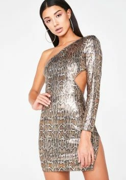 Poster Grl Dresses On The List Snake Sequin Dress