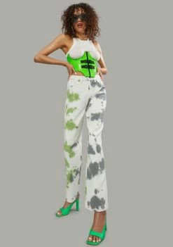 Poster Grl Bottoms Splash Of Fun Tie Dye Denim Jeans