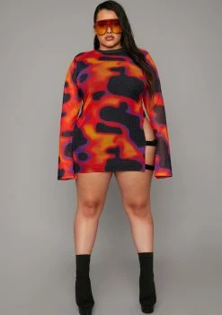 Poster Grl She's Heatin' Up Mesh Dress